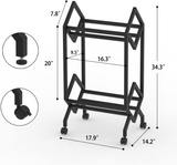 Stojak / Organizer na Płyty Winylowe Gramofonowe i CD 2-poziomowy + Kółka