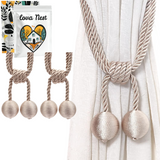 Upięcie Do Zasłon, Firan - Plecione Kule - Beżowe - 2 szt.