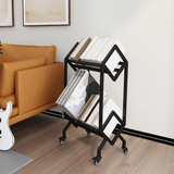 Stojak / Organizer na Płyty Winylowe Gramofonowe i CD 2-poziomowy + Kółka