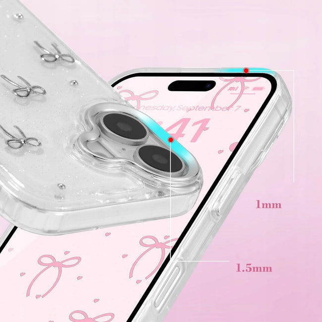 Etui Phoneo Glitter Bow - ultracienkie TPU dla Apple iPhone 17