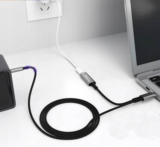 Kabel Betune 2w1 DAC USB-C → AUX 3,5 mm - PD 60 W, 120 cm