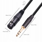 Kabel Mikrofonowy - XLR Żeński TRS Jack 6,3mm - 1m