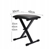 Regulowana Ława do Pianina i Keyboardu Czarna Składana 33/40/43 cm
