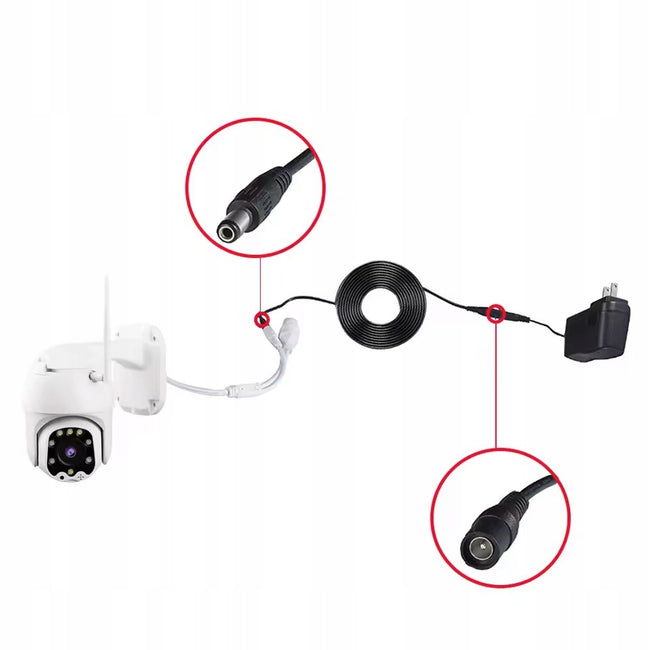 Przedłużacz zasilania DC 5.5mm / 2.1mm - 5 m, 12V, 5A