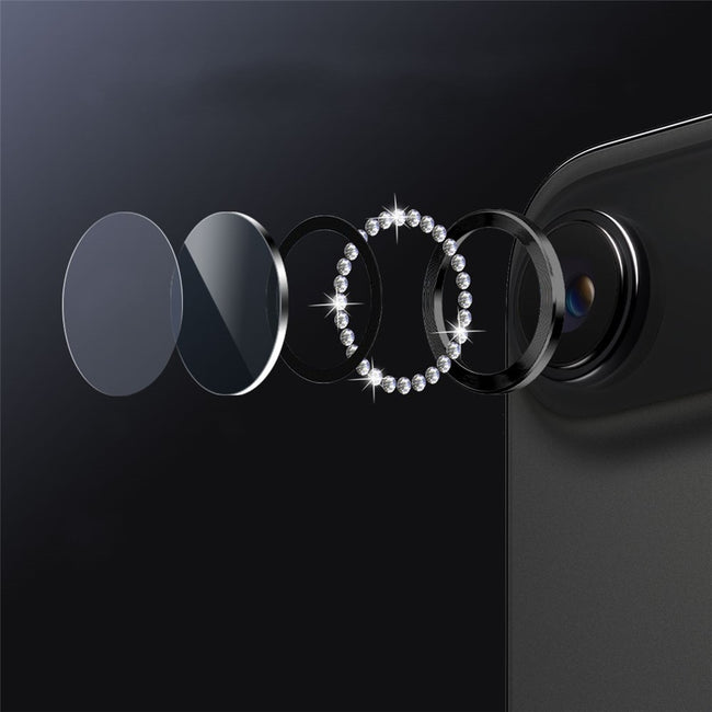 Ring z Cyrkoniami na obiektyw iPhone Air - szkło hartowane 9H