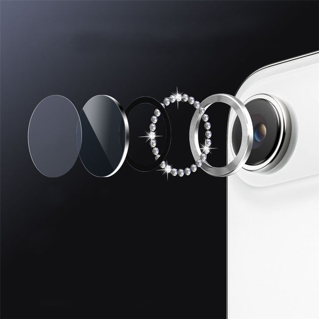Ring z Cyrkoniami ze Szkłem Hartowanym na Obiektyw - iPhone Air, szkło 9H
