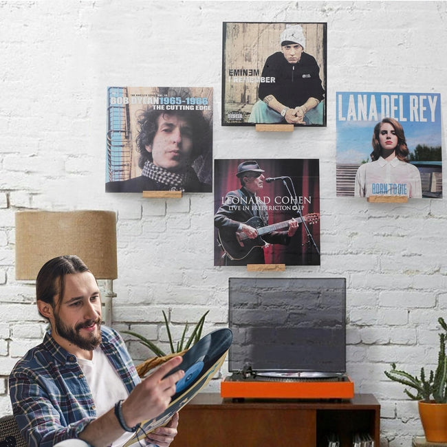 Zestaw 5x Uchwyt Ścienny na Płyty Winylowe LP EP - Drewno Dębowe