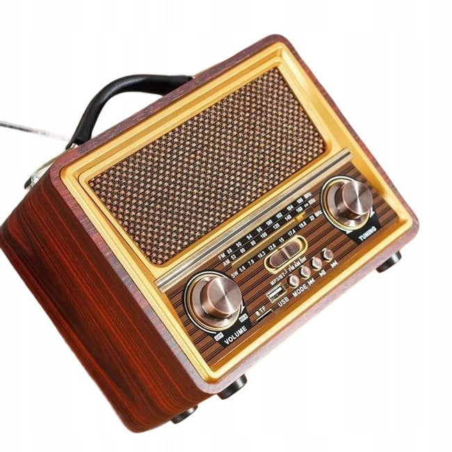 Radio Retro FM z Anteną, Głośnik BT, Powerbank 3w1 (v3)