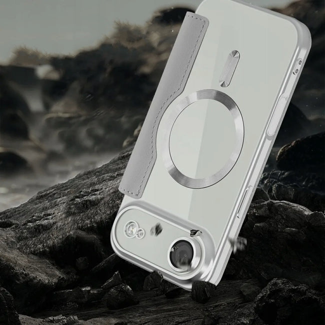 Etui Phoneo Flip z Klapką RFID do MagSafe do iPhone Air - Srebrne