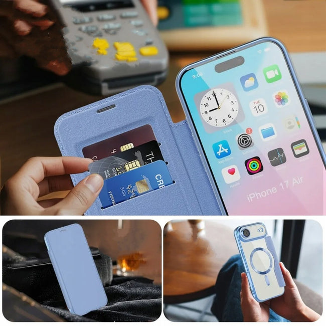 Etui Phoneo Flip z Klapką RFID do MagSafe do iPhone Air - Błękitne