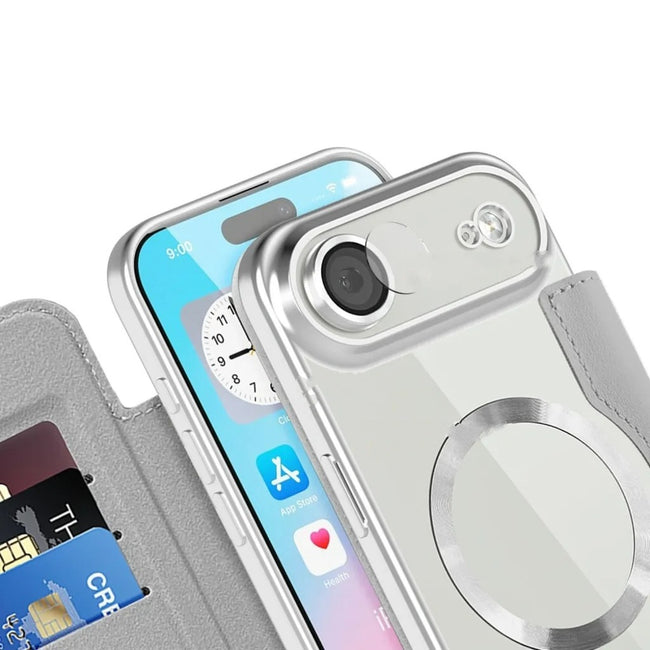 Etui Phoneo Flip z Klapką RFID do MagSafe do iPhone Air - Srebrne