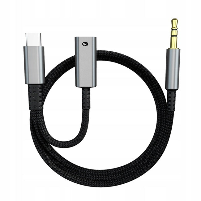 Kabel Betune 2w1 DAC USB-C → AUX 3,5 mm - PD 60 W, 120 cm