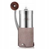 Młynek Ręczny z Ceramicznym Żarnem do Ziaren Kawy - Regulowany, Stalowy z Pokrowcem