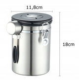 Stalowa Puszka Hermetyczna na Kawę i Żywność - 1.8L - Srebrna