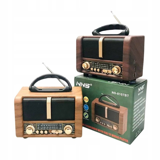 Radio Retro AM FM SW z Anteną, Głośnik BT (v1)