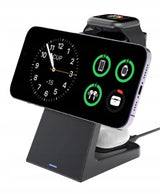 Stacja Ładująca Bezprzewodowa z MagSafe do Apple iPhone (Apple Watch, AirPods) - Czarna - 4w1