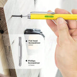 Długopis Multitool Wielofunkcyjny 6w1 - Linijka, Śrubokręt, Poziomica, Rysik, Pen - Żółty