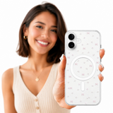 Etui Phoneo Bow Mag do iPhone 16, kwiaty i kokardki, do MagSafe