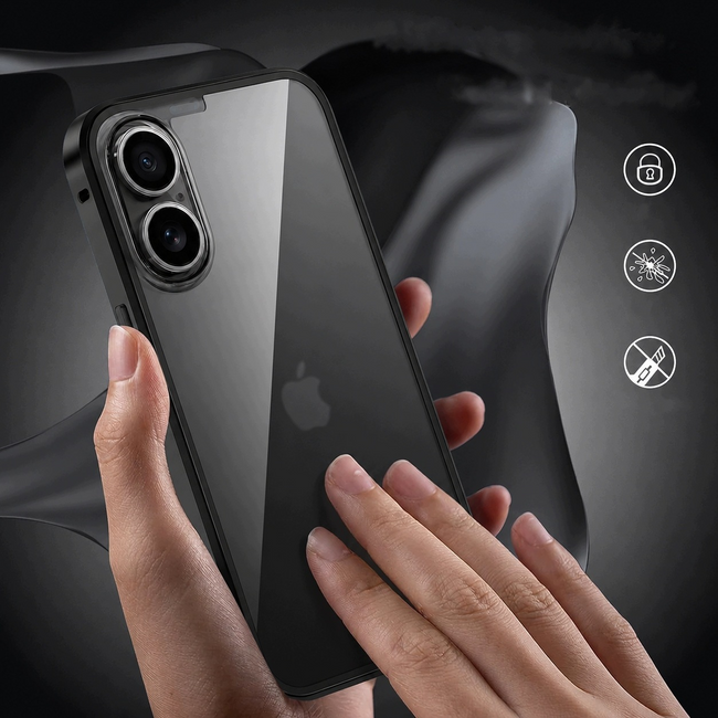 Etui Phoneo Dual Magneto 360° do iPhone 17 ze szkłem Anti Spy