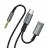 Kabel Betune 2w1 DAC USB-C → AUX 3,5 mm - PD 60 W, 120 cm