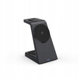 Stacja Ładująca Bezprzewodowa z MagSafe do Apple iPhone (Apple Watch, AirPods) - Czarna - 4w1