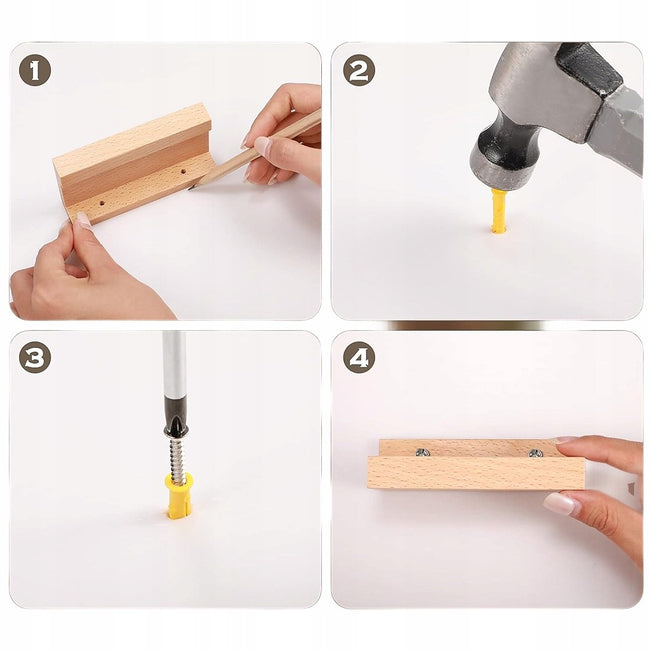 Zestaw 5x Uchwyt Ścienny na Płyty Winylowe LP EP - Drewno Dębowe