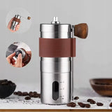 Młynek Ręczny z Ceramicznym Żarnem do Ziaren Kawy - Regulowany, Stal Nierdzewna