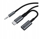 Kabel Betune 2w1 DAC USB-C → AUX 3,5 mm - PD 60 W, 120 cm