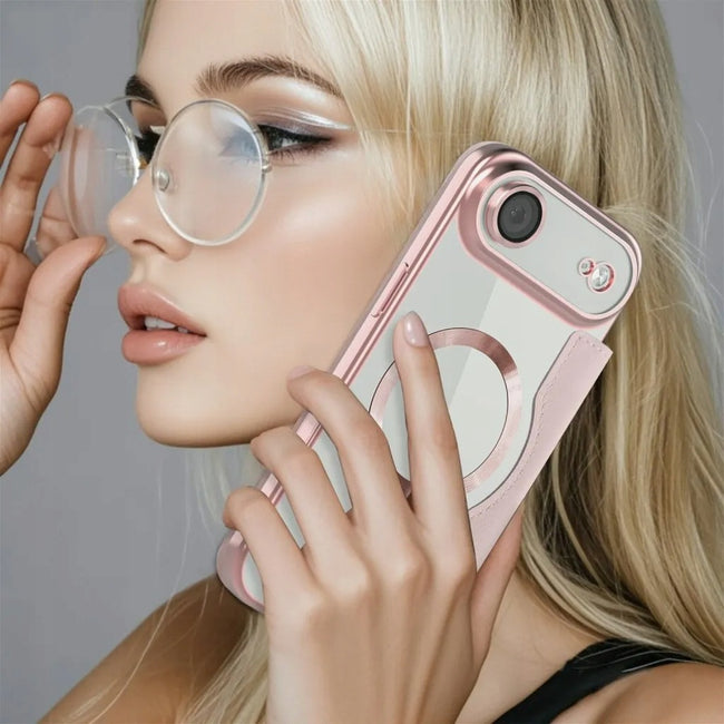 Etui Phoneo Flip z Klapką RFID do MagSafe do iPhone Air - Różowe