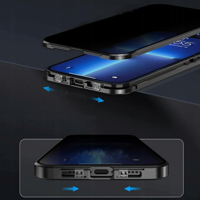 Etui Phoneo Dual Magneto 360° do iPhone Air ze szkłem Anti Spy