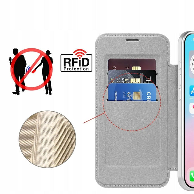 Etui Phoneo Flip z Klapką RFID do MagSafe do iPhone Air - Srebrne