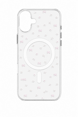 Etui Phoneo Bow Mag do iPhone 16, kwiaty i kokardki, do MagSafe