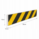 Samoprzylepny odbojnik piankowy do garażu 50 × 10 × 1,5 cm, żółto-czarny
