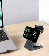 Stacja Ładująca Bezprzewodowa z MagSafe do Apple iPhone (Apple Watch, AirPods) - Czarna - 4w1