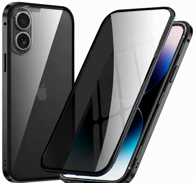 Etui Phoneo Dual Magneto 360° do iPhone 17 ze szkłem Anti Spy