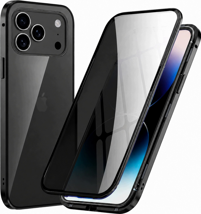 Etui Phoneo Dual Magneto 360° do iPhone 17 Pro ze szkłem Anti Spy