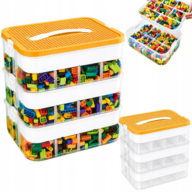 Organizer na Klocki LEGO 3 Poziomy 18L z Pokrywką do Budowania
