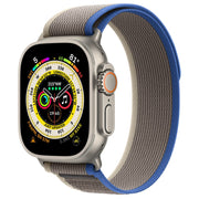 Pasek / Opaska Elastyczny na Rzep do Apple Watch 42 / 44 / 45 / 49mm - Szaro-Niebieski