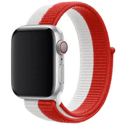 Pasek / Opaska na Rzep do Apple Watch - 38 / 40 / 41mm - Biało-Czerwony