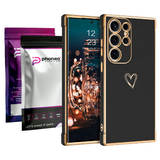 Etui Phoneo Serce Pancerne - Samsung Galaxy S23 Ultra - Czarne