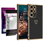 Etui Phoneo Serce Pancerne - Samsung Galaxy S23 Ultra - Czarne