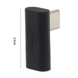 Adapter USB-C → USB-C Kątowy Łamany - 90° Prawo / Lewo Czarny