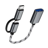 Adapter, Przejściówka USB OTG 2w1 -> USB-C + Micro USB