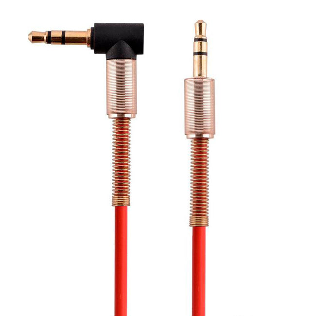 Kabel Mini Jack (3,5 mm) / AUX - Kątowy, pozłacany