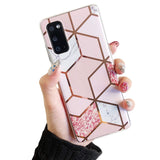 Etui Marble Gold Case - Samsung Galaxy S20+ - Różowy