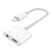 Adapter do iPhone - Słuchawki (Jack 3,5 mm) + Ładowanie (Biały)