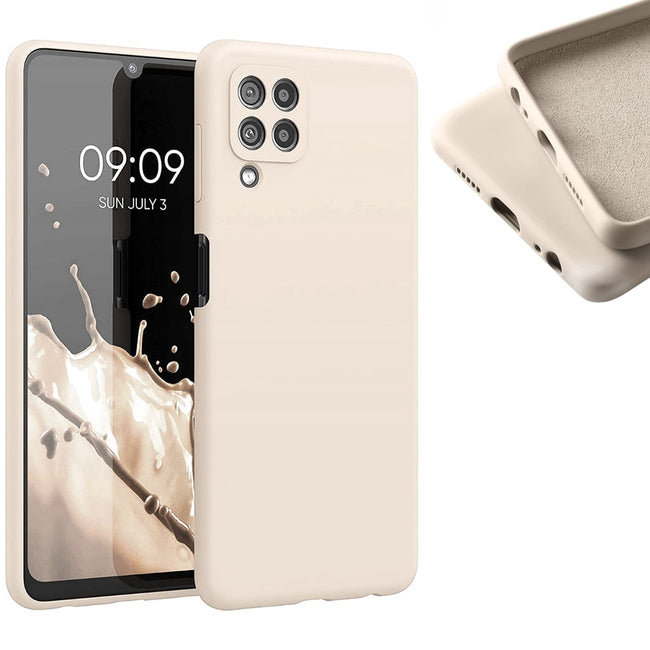 Etui Silikonowe - Liquid Silicone - Samsung Galaxy A22 4G  - Kremowy