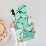 Etui Marble Gold Case - iPhone XR - Zielony