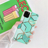 Etui Marble Gold Case - iPhone 12 - Zielony