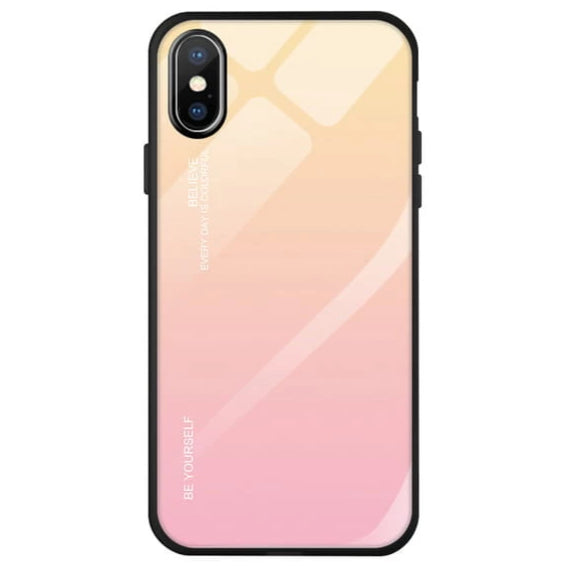 Etui Gradient Glass Case - iPhone X / XS - Pastel Pink